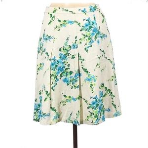 Ann Taylor Silk Print Pleated Skirt size 6